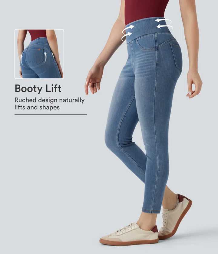 Halara Flex High-waisted Butt-lifting Tummy Control Skinny Denim Casual 7/8 Leggings with Pockets
