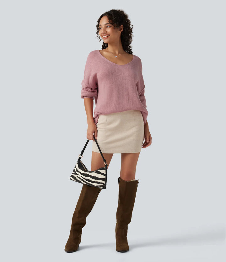 V Neck Long Sleeve Casual Sweater