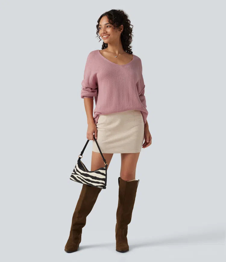 V Neck Long Sleeve Casual Sweater