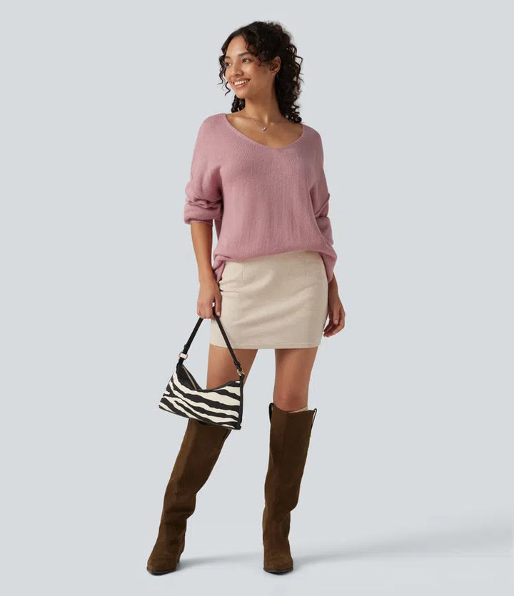 V Neck Long Sleeve Casual Sweater
