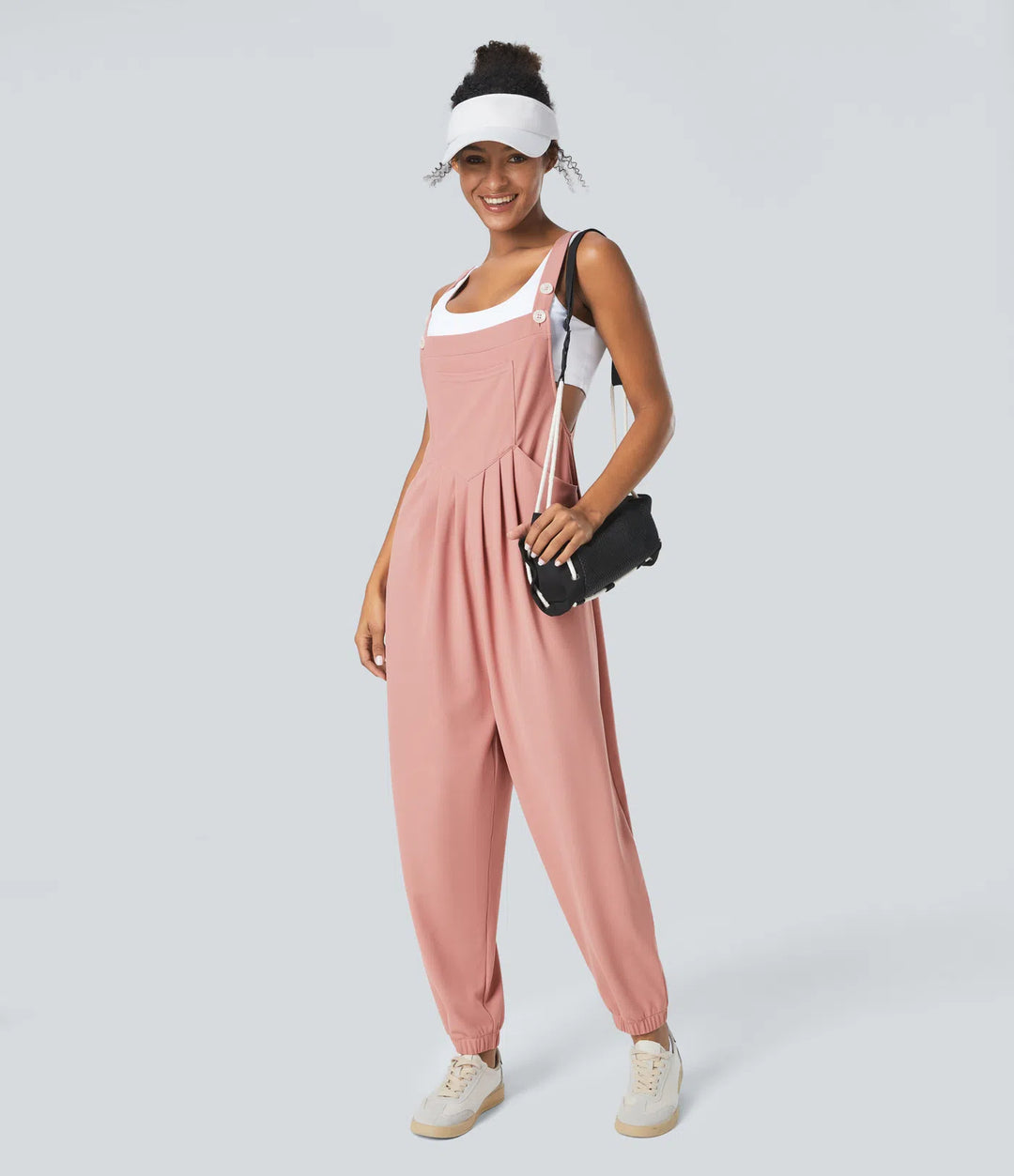 Pockets Waffle Casual Jogger Overalls
