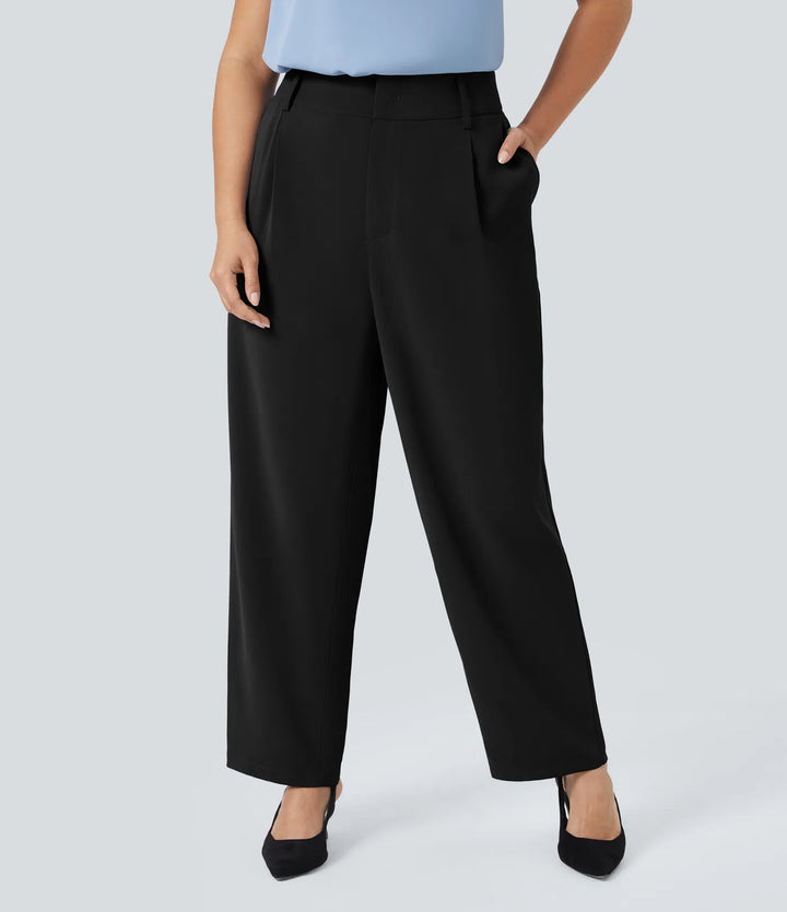 Halara Flex High Waisted Pocket Solid Work Plus Size Tapered Pants