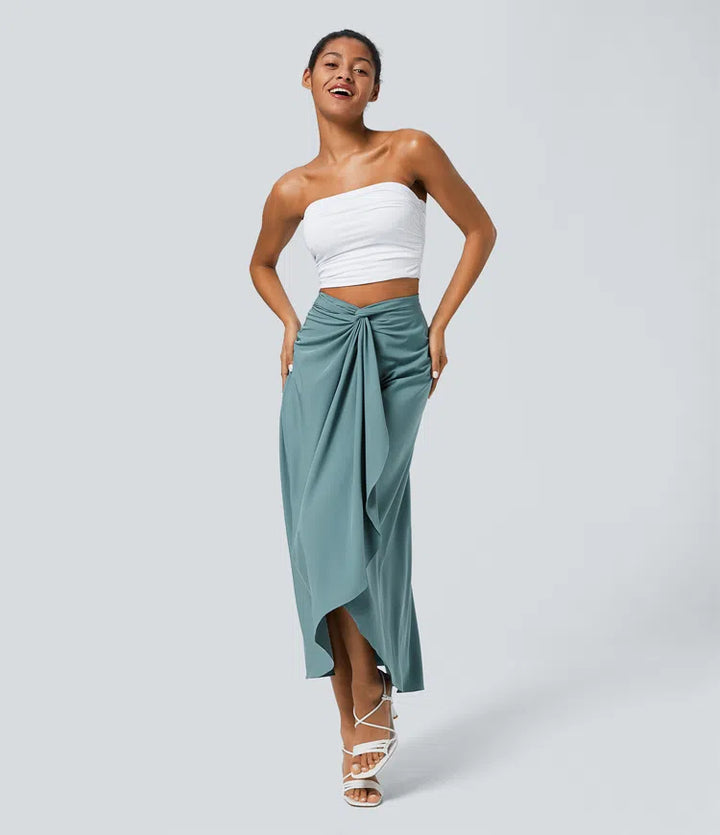 Breezeful High Waisted Wrapped Tie Back Quick Dry Skirt