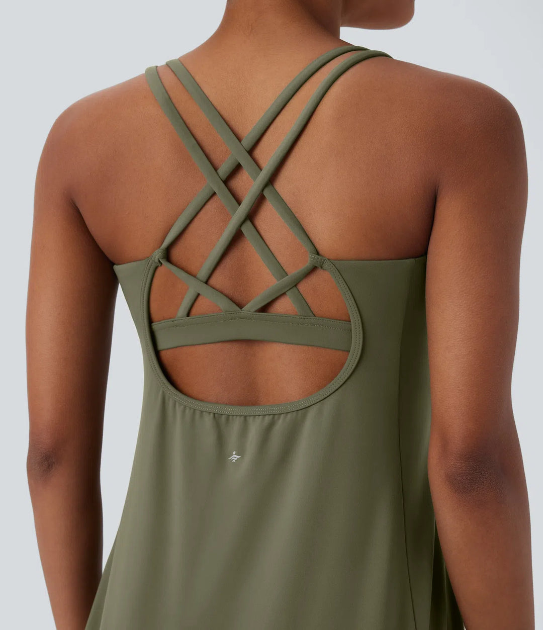 SoftlyZero Plush Cut Out Pocket 2-Piece Mini Yoga Active Dress