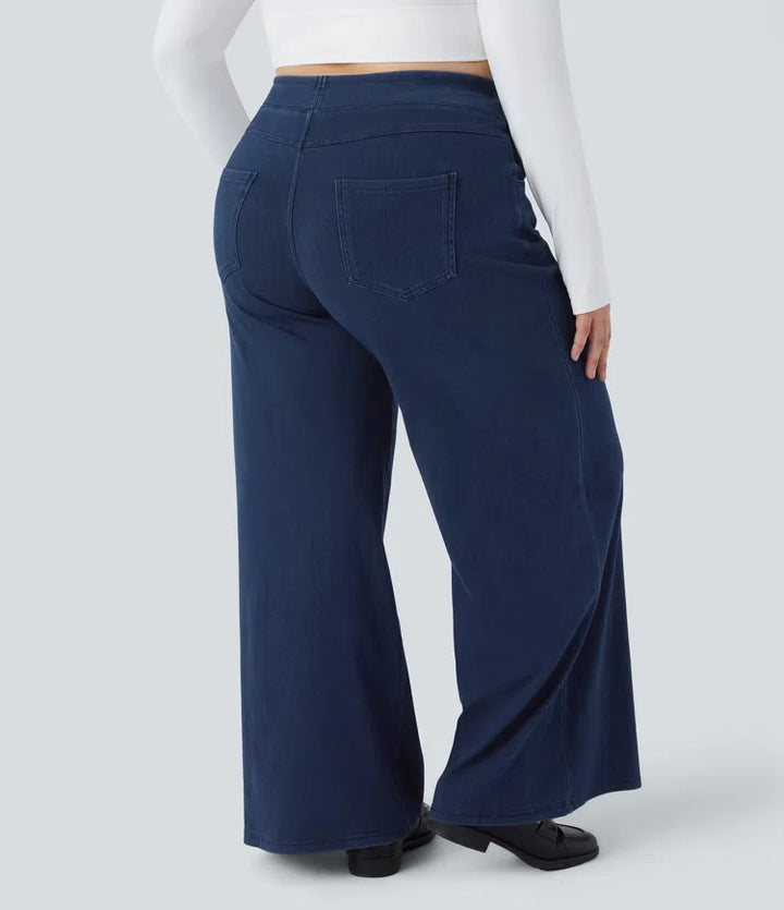 Halara Flex High Waisted Pockets Baggy Wide Leg Loose Casual Plus Size Jeans