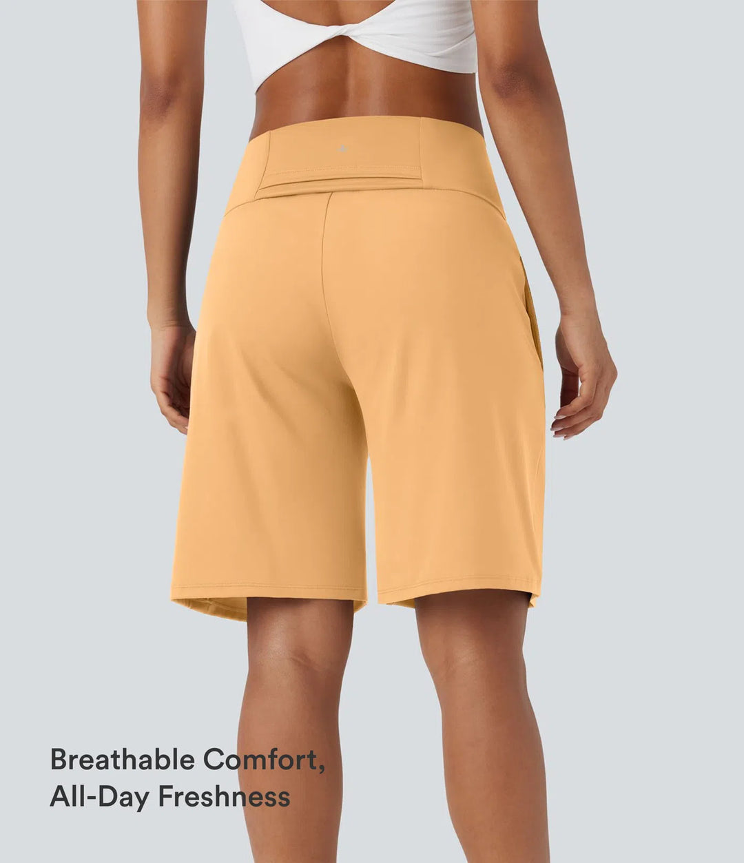 SoftlyZero Airy High Waisted Pockets InstantCool Yoga Bermuda Shorts