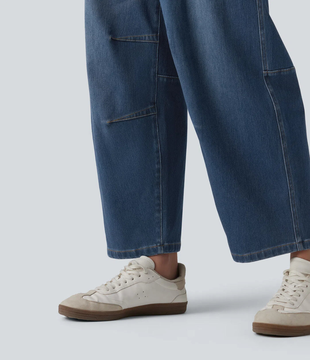 Halara Flex Low Rise Zipper Pockets Barrel Leg Casual Jeans