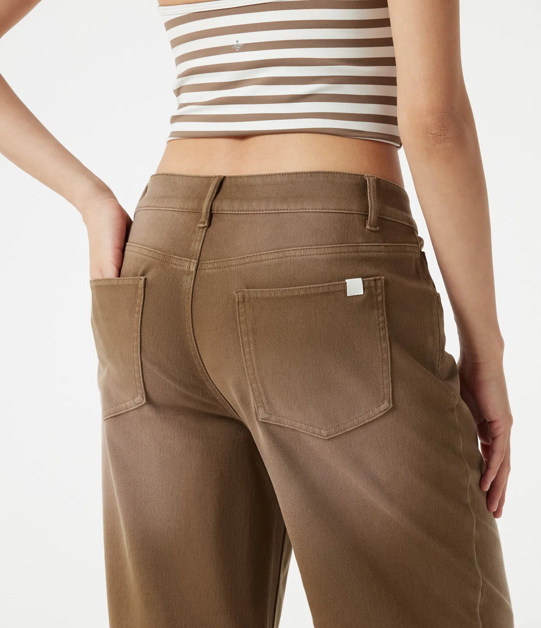 Halara Flex Asymmetric Low Rise Wide Leg Colorful Washed Casual Jeans with Pockets