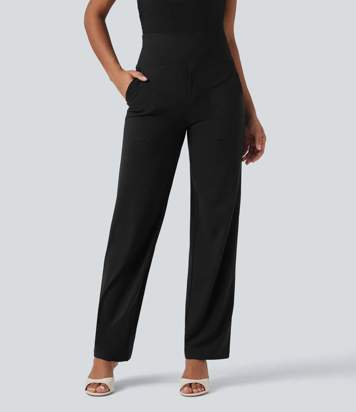 Halara UltraSculpt High Waisted Tummy Control Straight Leg Work Pants with Pockets