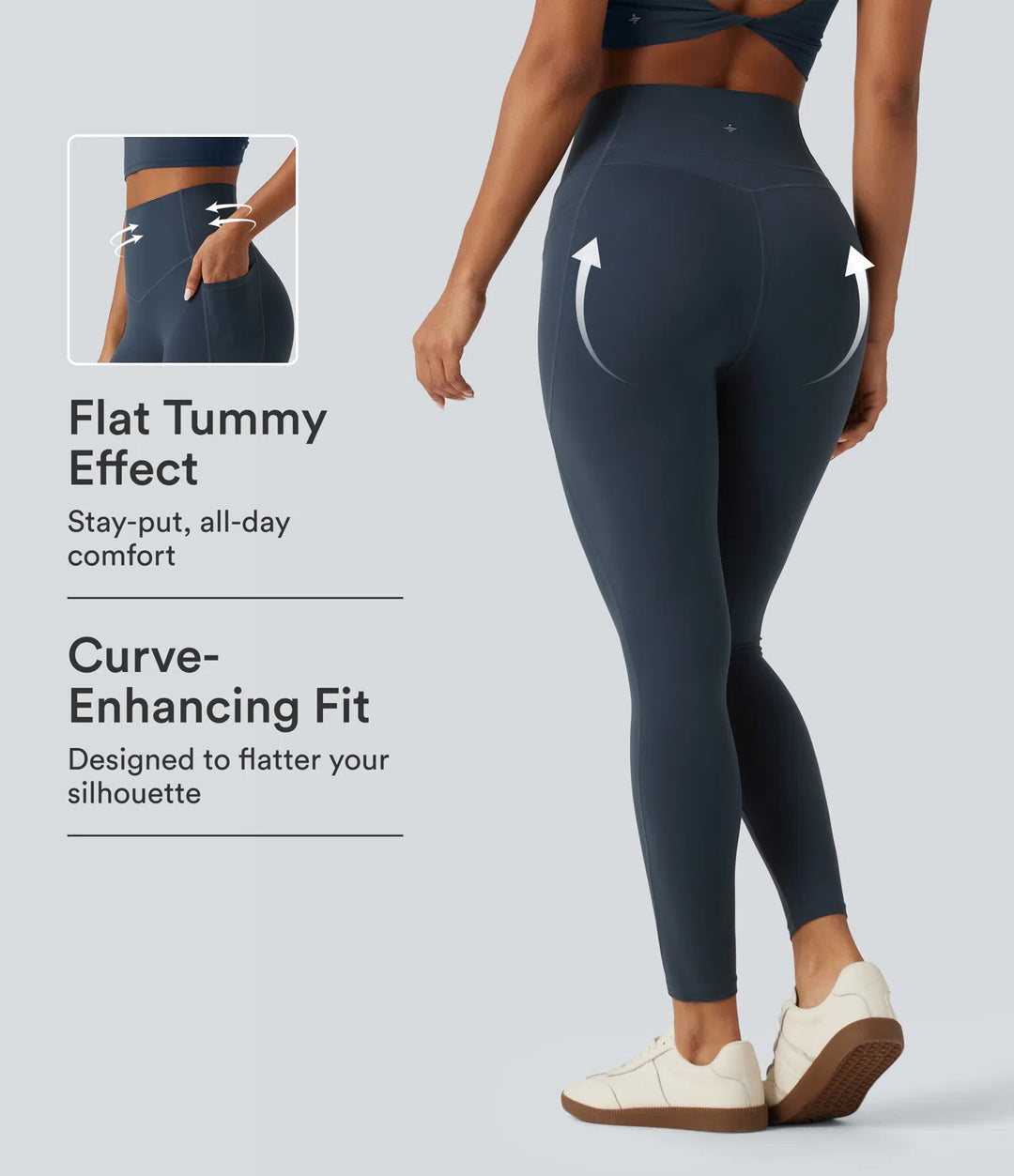 Halara UltraSculpt Curvy High Waisted Tummy Control Shaping Yoga Leggings with Pockets