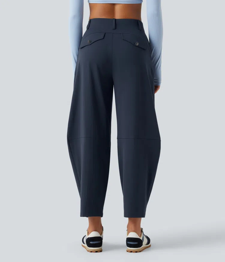 DayStretch High Waisted Barrel Leg Dance Pants with Pockets