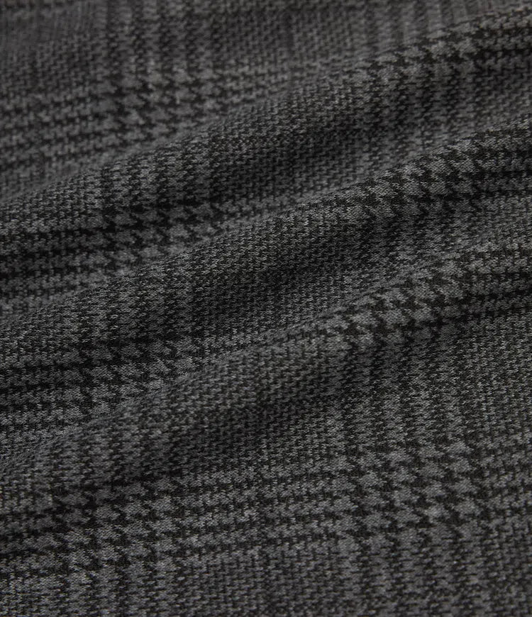 High Neck Sleeveless Bodycon Houndstooth Plaid Midi Work Dress