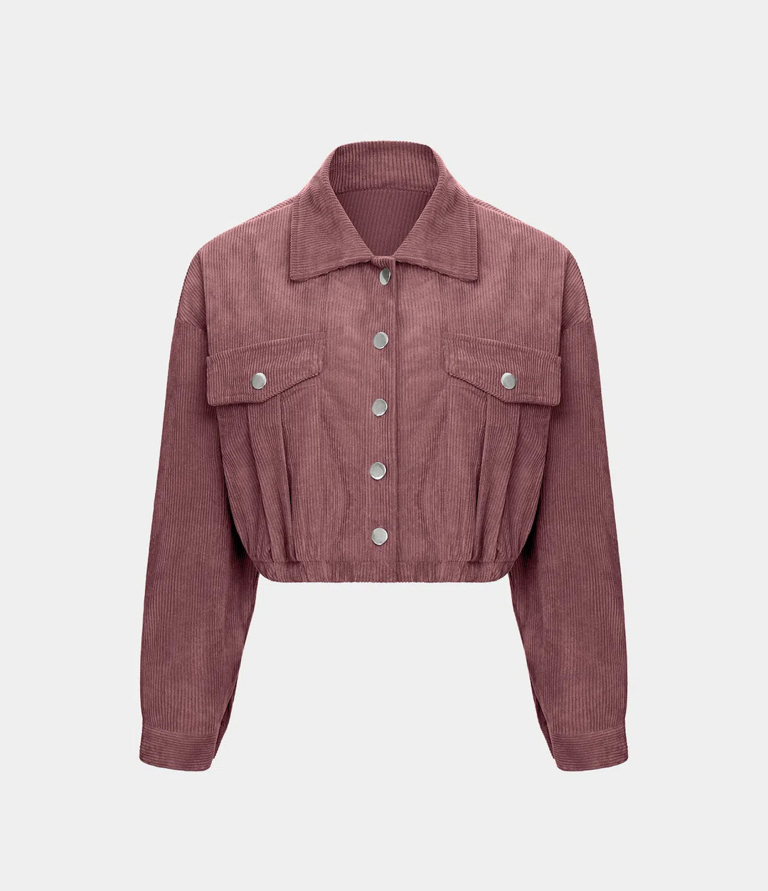 Pocket Cropped Corduroy Casual Jacket