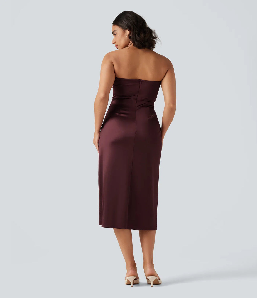 Tube 2-in-1 Bodycon Satin Midi Party Dress