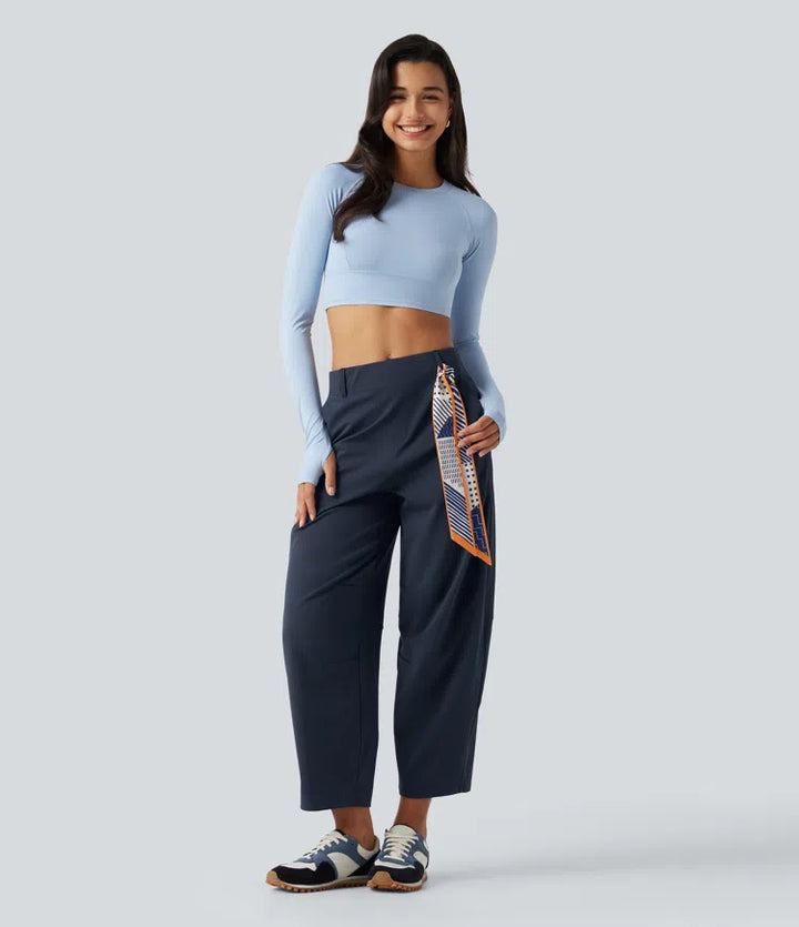 DayStretch High Waisted Barrel Leg Dance Pants with Pockets