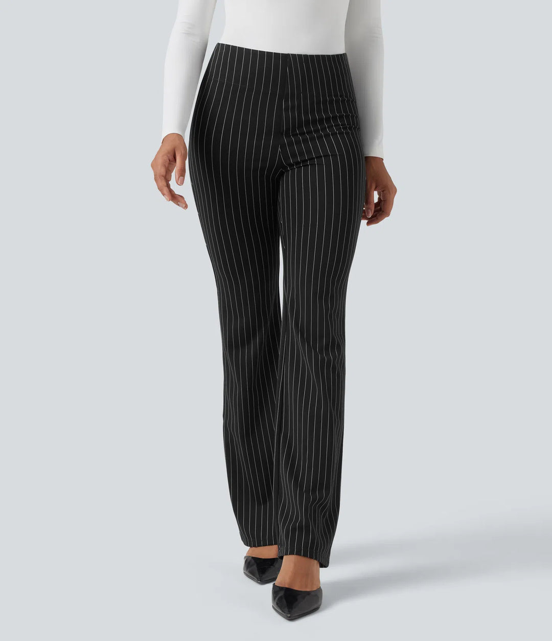 Halara Flex High Waisted Striped Work Flare Pants with Pockets