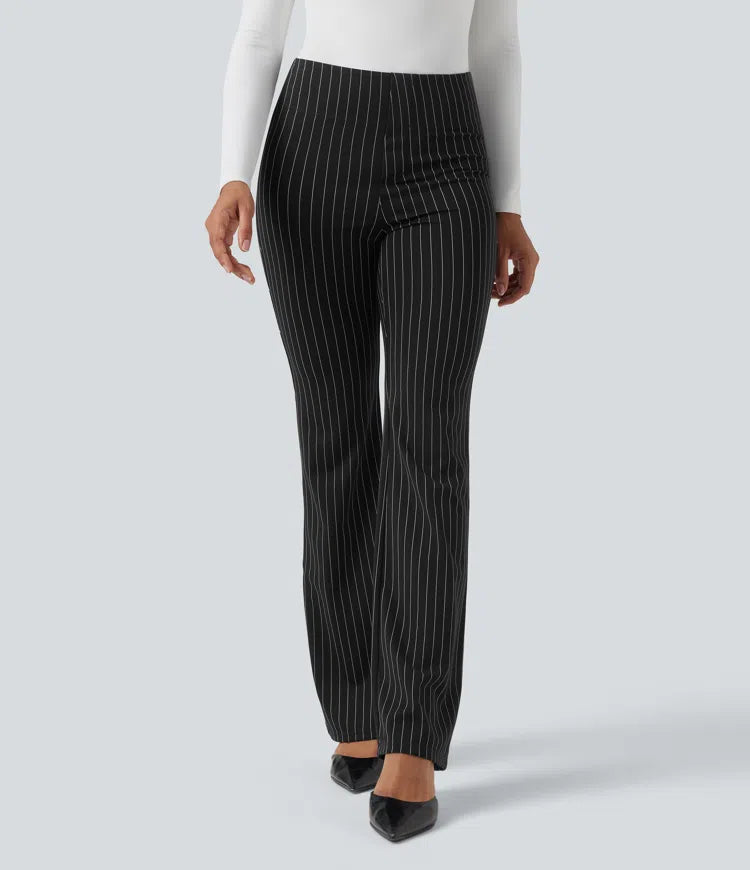 Halara Flex High Waisted Striped Work Flare Pants with Pockets
