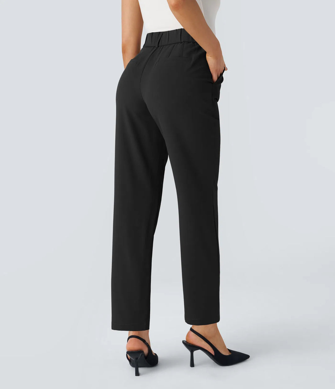Halara Flex High Waisted Pocket Solid Work Tapered Pants