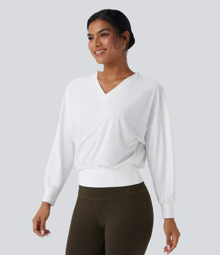 V-neck Oversized Quick Dry Yoga Sports Top