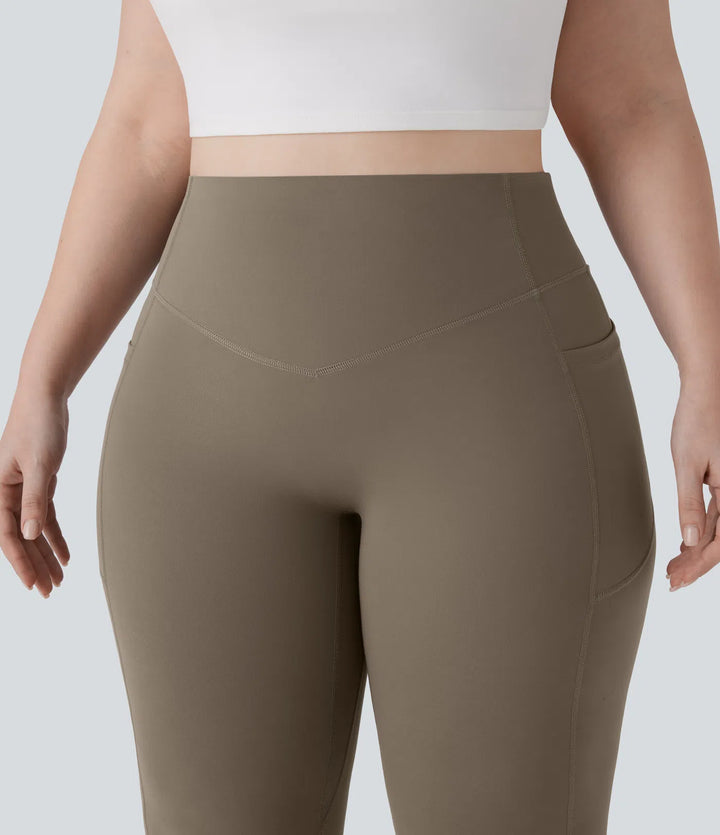 Halara UltraSculpt High Waisted Scrunch Butt Lifting Tummy Control Pocket Shaping Yoga Bootcut Plus Size Leggings