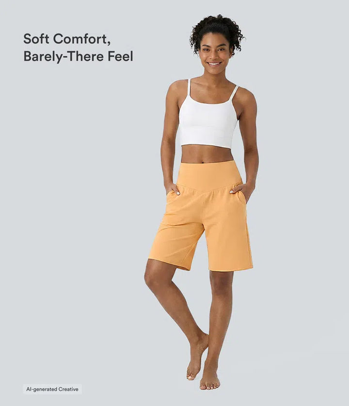 SoftlyZero Airy High Waisted Pockets InstantCool Yoga Bermuda Shorts
