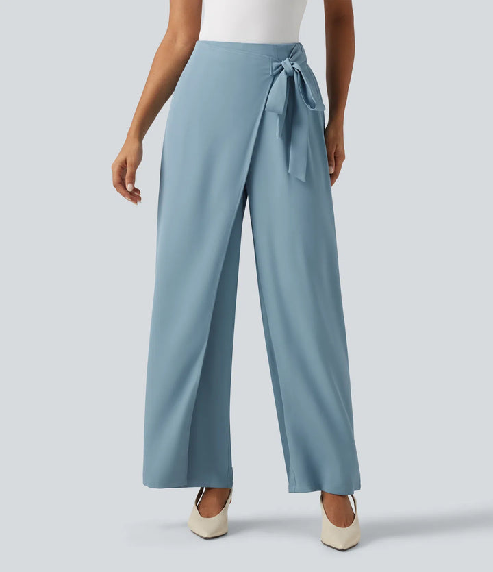 Halara Flex High Waisted Tie Side Wide Leg Work Pants
