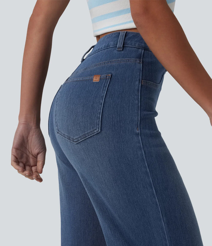 Halara Flex High Waisted Sculpted Lift Design Straight Leg Casual Jeans with Pockets