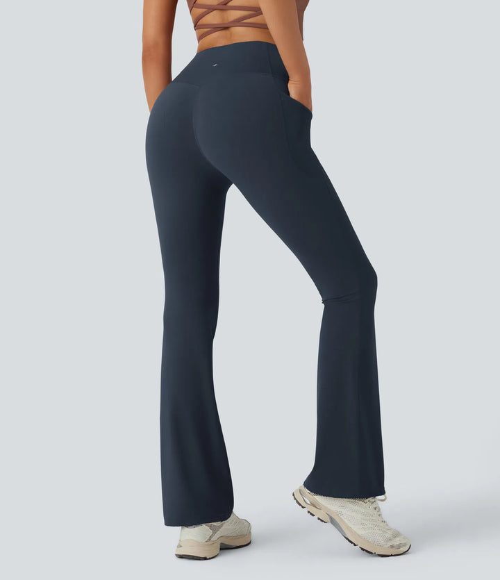 Halara UltraSculpt High Waisted Tummy Control Pocket Shaping Yoga Bootcut Leggings