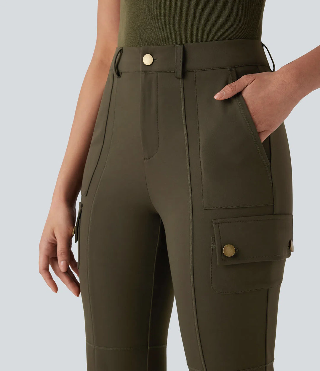 DayStretch Mid Rise Pockets Hiking Cargo Bootcut Pants