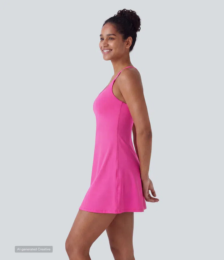 SoftlyZero Plush Backless Active Dress-Easy Peezy Edition
