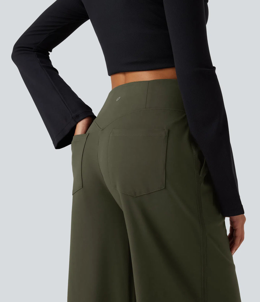 DayStretch High Waisted Wide Leg Casual Pants with Pockets