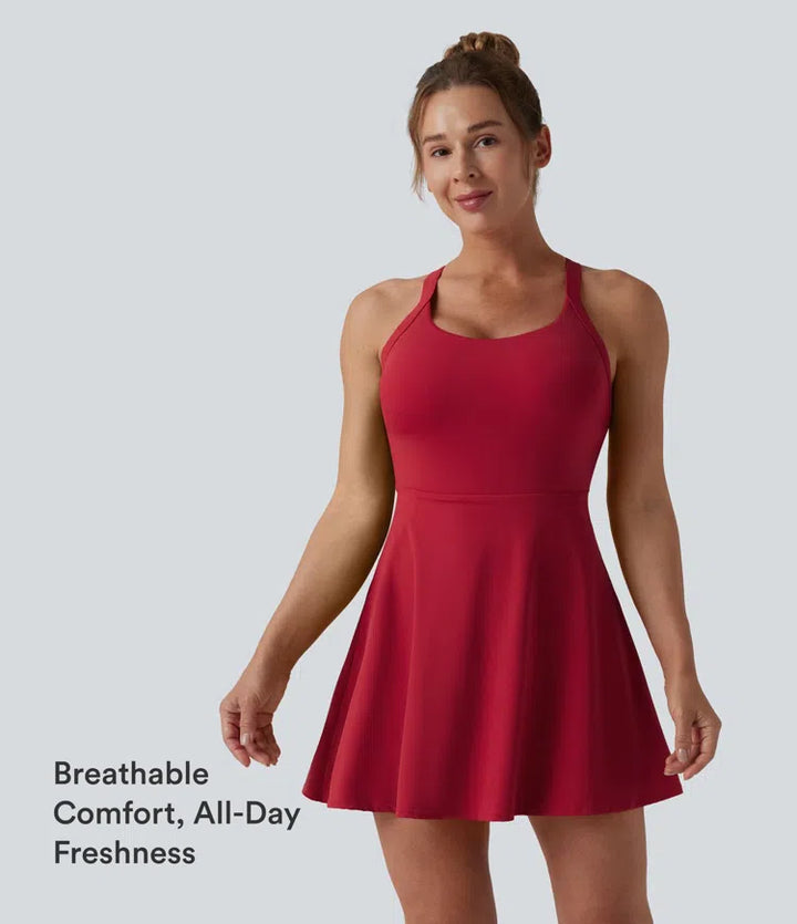 SoftlyZero Airy Backless Twisted InstantCool Dance Active Dress-Easy Peezy Edition DD-F Cups