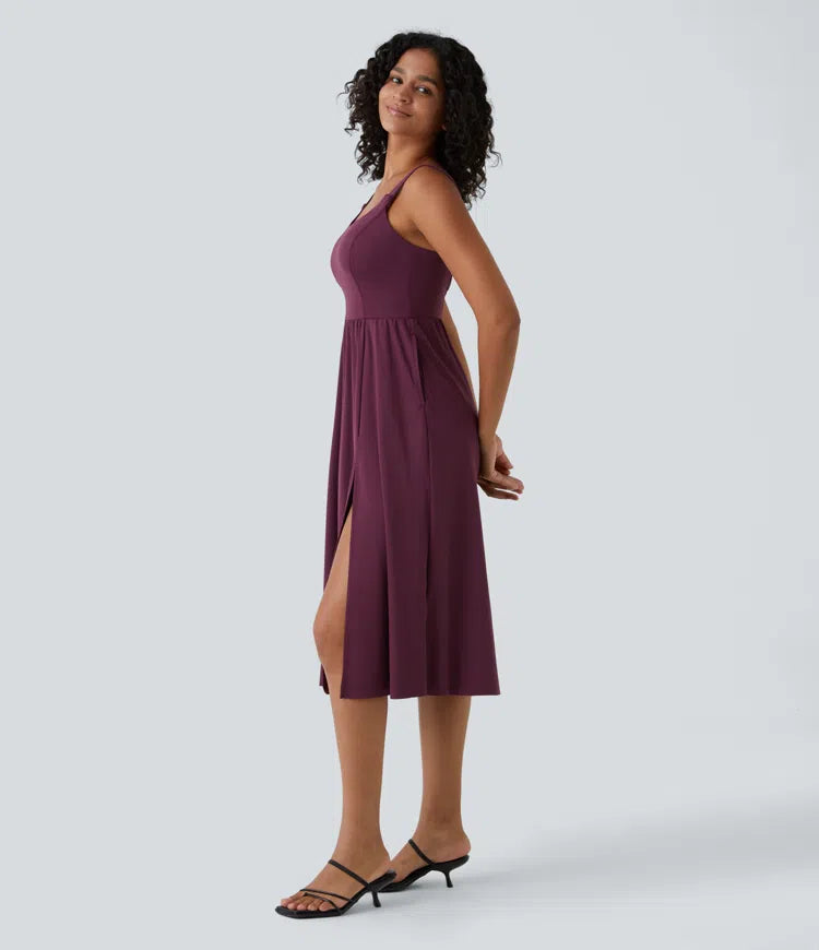 Padded Midi Casual Dress A-D Cups