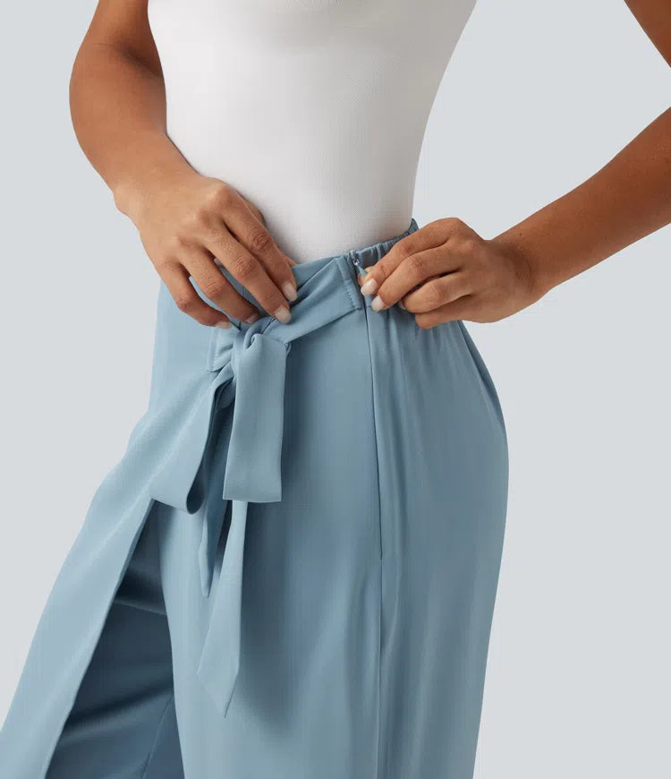 Halara Flex High Waisted Tie Side Wide Leg Work Pants