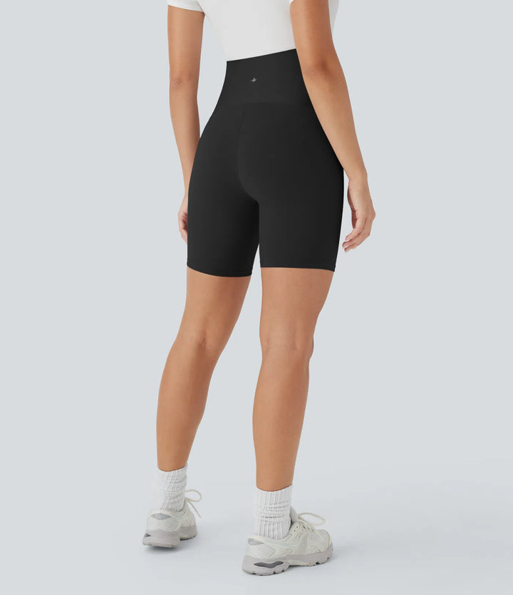 SoftlyZero Super High Waisted Maternity Yoga Biker Shorts 7&