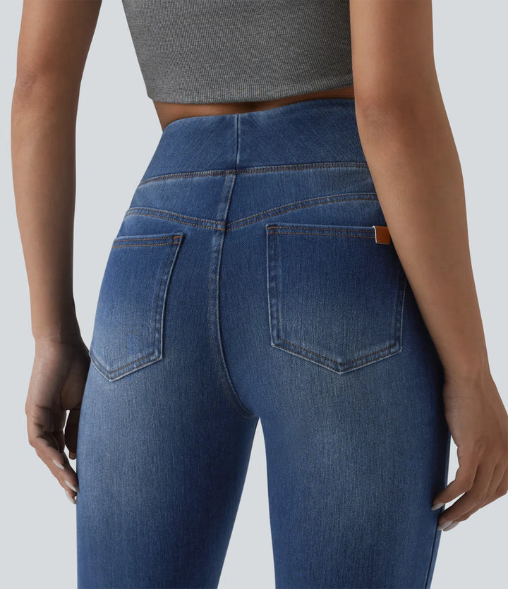 Halara Flex High Waisted Tummy Control Casual Flare Jeans with Pockets