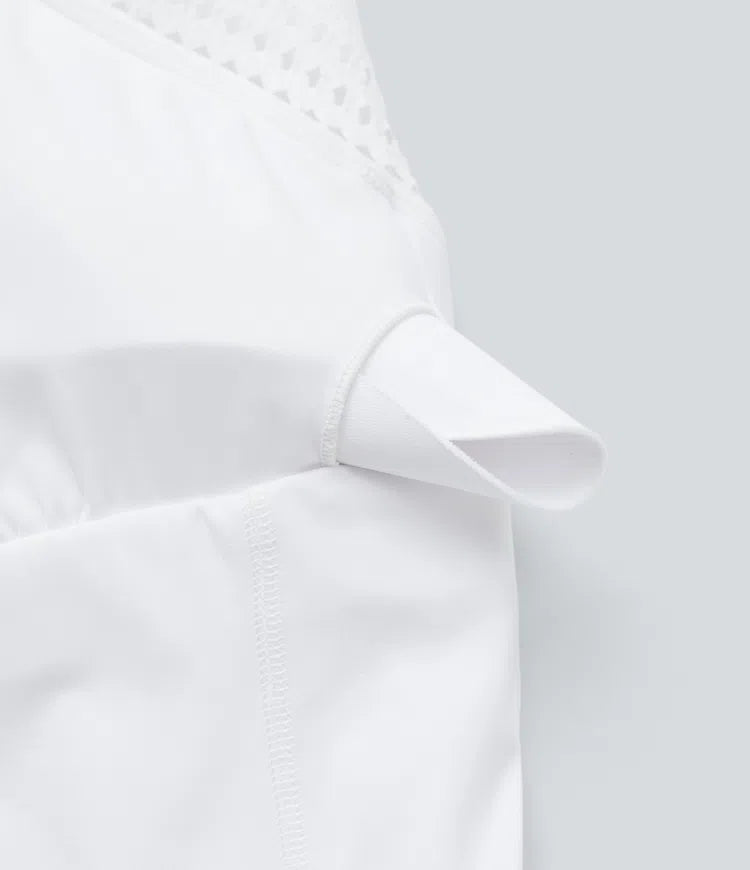 SoftlyZero Airy Tie Back 2-in-1 InstantCool Mini Yoga Active Dress with Pocket