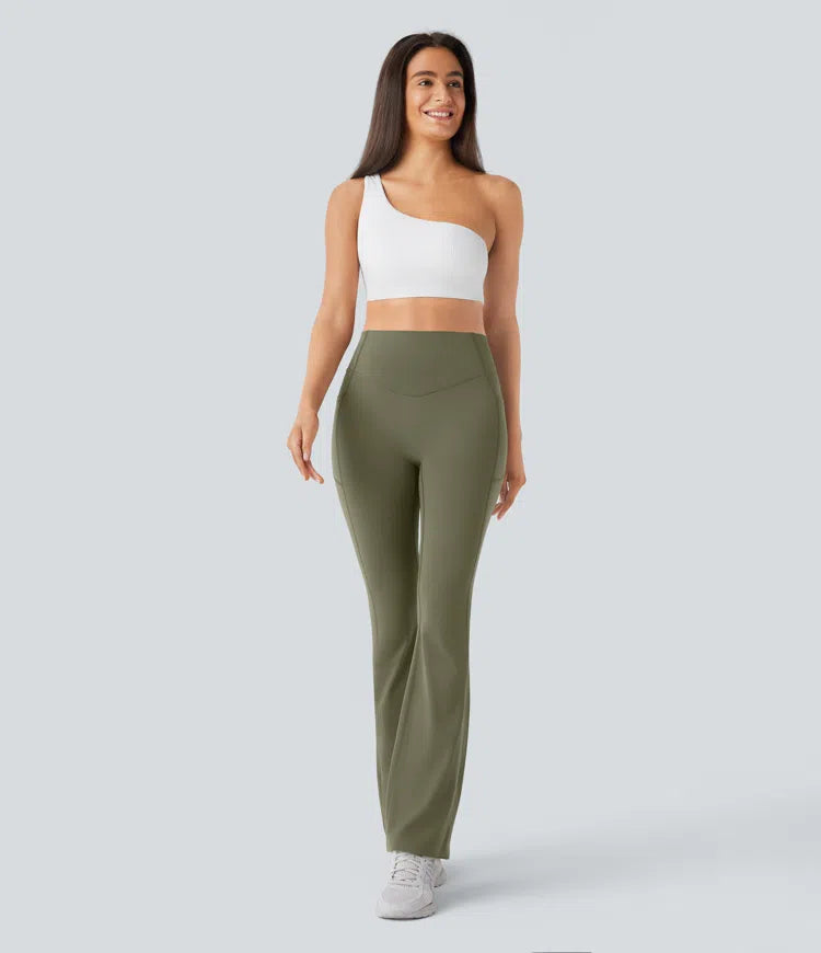 Halara UltraSculpt High Waisted Scrunch Butt Lifting Tummy Control Pocket Shaping Yoga Bootcut Leggings