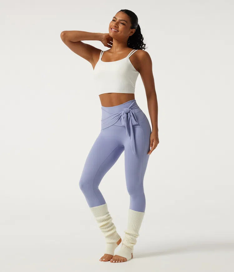 SoftlyZero High Waisted Tie Front Yoga Leggings with Pockets