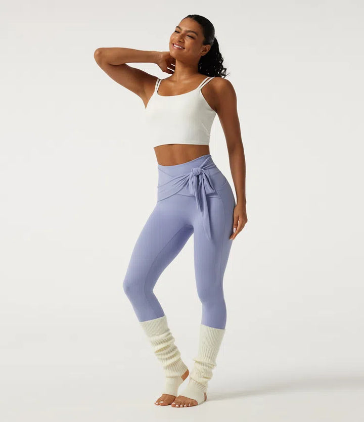 SoftlyZero High Waisted Tie Front Yoga Leggings with Pockets