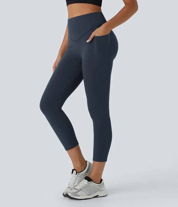 Halara UltraSculpt High Waisted Scrunch Butt Lifting Tummy Control Pocket Shaping Capri Training Leggings