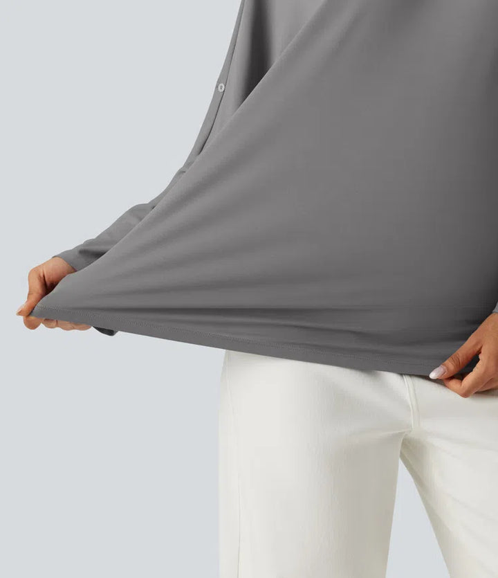 V Neck Long Sleeve Work Blouse