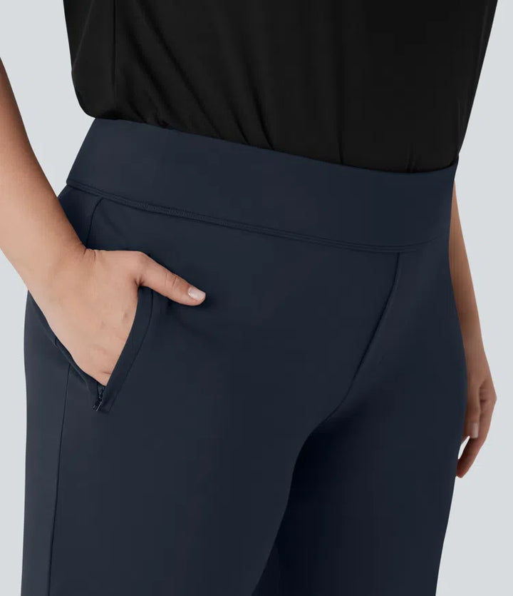 Plus Size Halara Flex DayStretch High Waisted Work Flare Pants with Side Zip Pockets