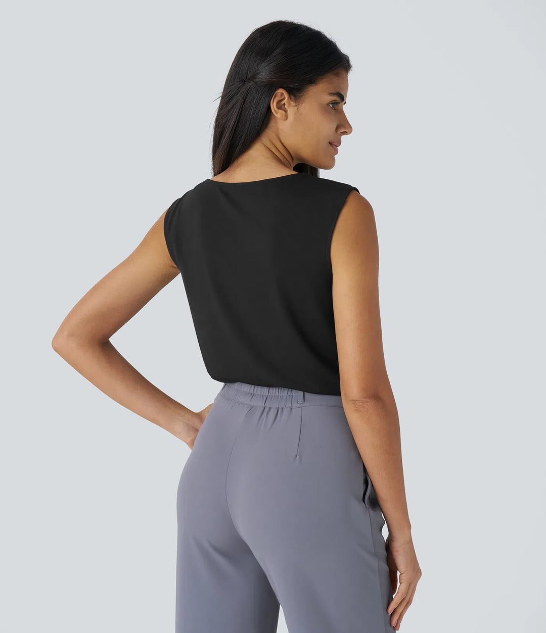 Cowl Neck Sleeveless Work Blouse